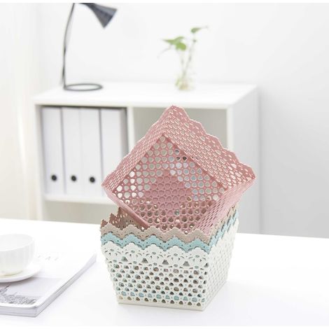 TRADE SHOP - Cestino Quadrato Porta Tutto Oggetti Multiuso In Plastica 21.5x21.5x13 Cm 79475 - (1/5)
