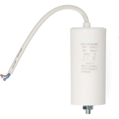 Nedis Multipack Kondensator / 50 uF / 450 V / Drahtleitung / 1 Stück - 10 Stück