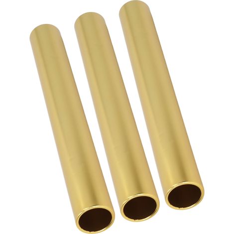 Set aus 3 Wettkampf-Staffelstäben, leuchtende Farbe, aus perforierter Aluminiumlegierung, für Training und Wettkampf (gelb). (1/4)