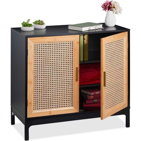 Sideboard mit 2 turen aus rattan 88312