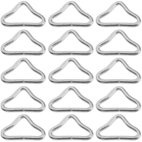 20 Pièces Haute Résistance Boucle Triangle Trampoline Métal Bague Triangulaire Boucle Anneau de Tapis de Trampoline Accessoires de Trampolines Pièces de Rechange pour Trampolines,20pcs (1/5)
