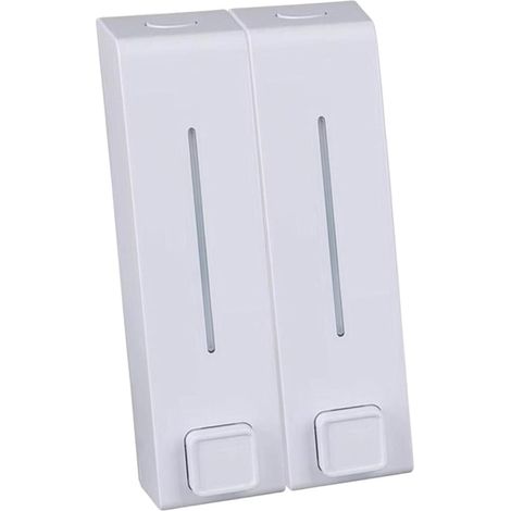 Lntyq Distributeur de Pompe de Douche Mural 2 en 1 pour Salle de Bain et Organisateur pour shampooing, Savon, après-shampooing, Gel Douche, pour Salle de, Blanche