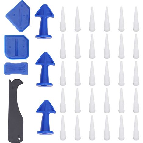 Caulking Tool Kit Sealant Finishing Silicone Nozzles Scraper Plates Set for Kitchen Bathroom Floor Filling