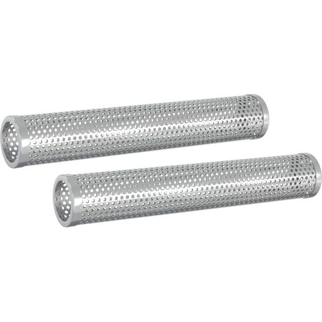 Smoker Tube 2 pcs Ø 5 x 30 cm Stainless Steel 304 Silver vidaXL (1/5)