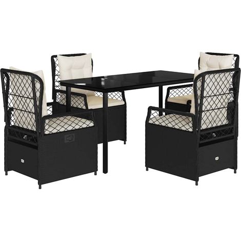 Maison Exclusive - Set de muebles jardín 5 pzas con cojines ratán (1/5)