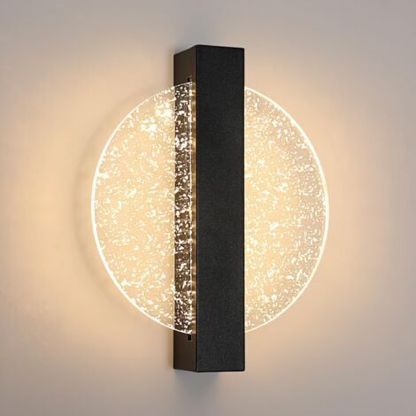 Murale LED Dimmable Moderne Rond Lampe murale 3000K/4000K/6000K Pour chambre à coucher, salon, couloir, entrée Noir (1/5)