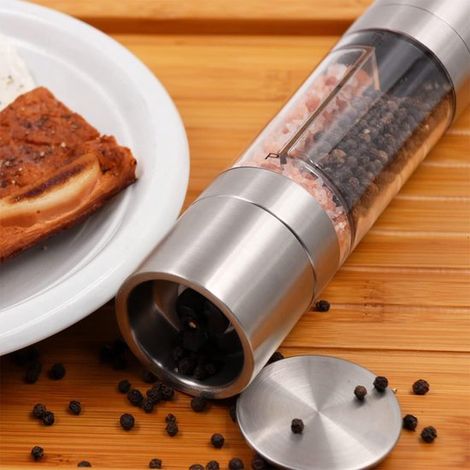Macinapepe in legno e ceramica con macinatura regolabile. Set macinapepe e macinasale. Sale, pepe, spezie. Set di pepe e sale. Accessorio per barbecue. Macinaspezie. (1/5)