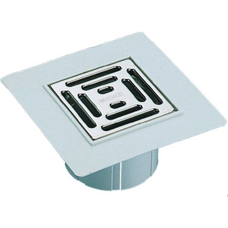Portagriglia d 145mm, collare quadrato PVC 206x206mm, griglia inox 138x138mm