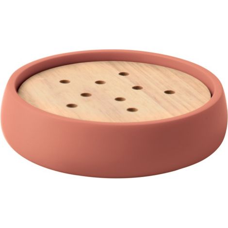 Jabonera Poliresina y Madera SVEN Rosa viejo Spirella