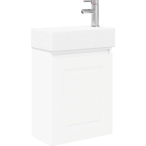 Bathroom Vanity Unit with Tap White 45.5 x 22.5 x 84 cm vidaXL