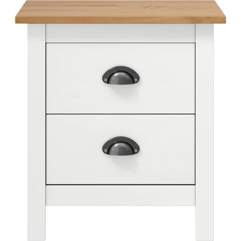 Maison Exclusive - Nachttisch Hill Weiß 46x35x49,5 cm Massivholz (1/5)