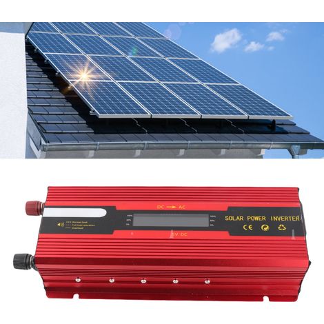 Tragbarer 2000-W-Solarwechselrichter für Zuhause (12 V mit LCD-Display) – Aluminium, 900 W Dauerleistung, 90 % Wirkungsgrad (1/5)