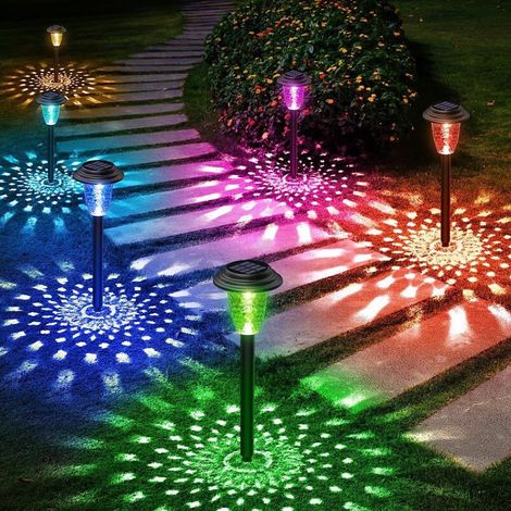 Lampe Solaire - 8 Pièces - LED Colorée - Blanc Chaud - Étanche et Écologique (1/5)