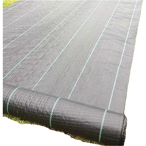 Barrera antihierbas, polipropileno resistente, apta para jardines, color negro, 100x1000cm (1/2)
