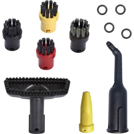 Kit 8 Accessoires pour Nettoyeur Vapeur Karcher EasyFix SC1 SC2 SC3 SC4 SC5 CTK10, Buse Longue Brosses Rondes Joints Toriques (1/5)