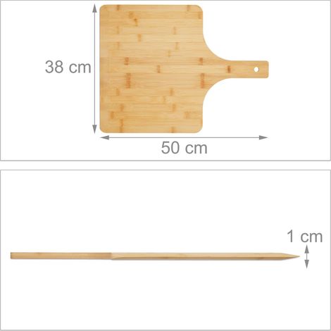 Tagliere per pizza XXL 40 x 30 x 2 cm taglio servizio pratico stile decorativo in bambù naturale 130013678
