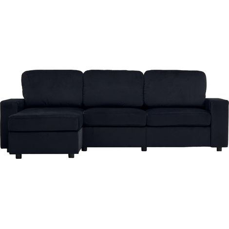 Divano angolare con contenitore, molle insacchettate e fodere sfoderabili, nero 245,5 cm (1/5)