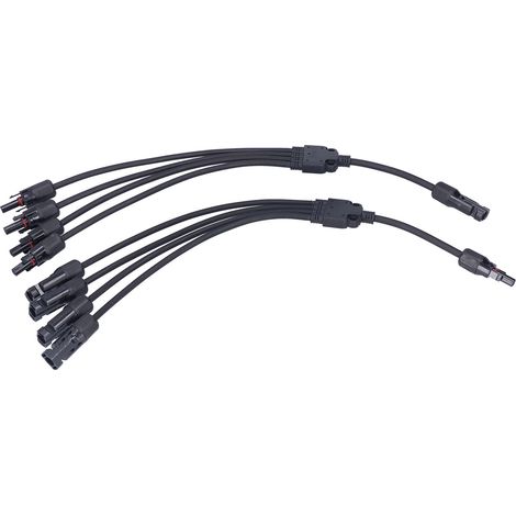 Connecteur de panneau solaire à 4 branches de type Y, connecteur parallèle, câble d'extension pour panneau solaire, adaptateur pour fil photovoltaïque (1/5)