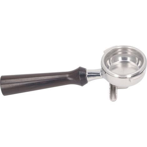 Porte-filtre double bec 58 mm pour machines à café Nuova, panier-filtre en acier inoxydable, poignée en bois massif, style F, couleur bois de santal (1/5)