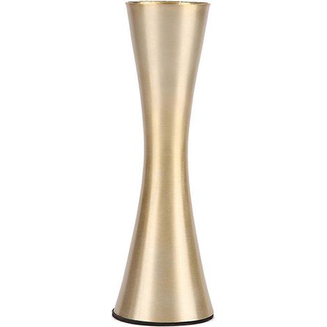 Nordische Metallvase, goldfarben, schlanke Blumenvase, Blumengefäß für Tischdekorationen bei Hochzeiten
