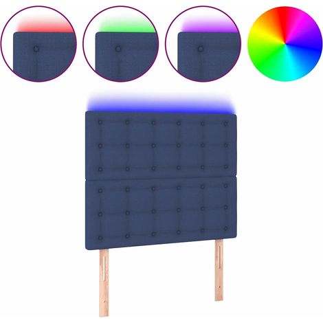 Maison Exclusive - Tête de lit à LED Bleu 90x5x118/128 cm Tissu (1/5)