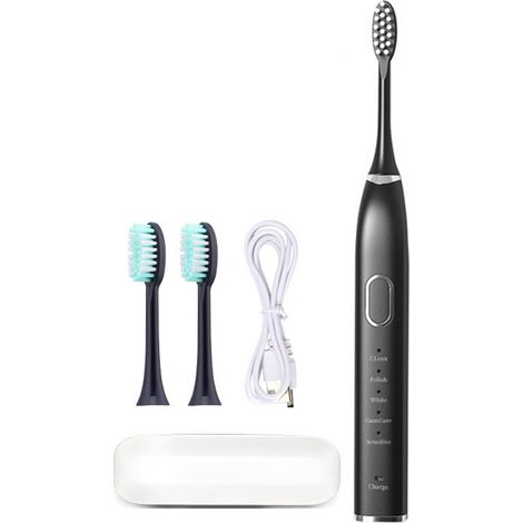Brosse à dents électrique rechargeable avec 8 têtes de brosse pour adultes-AquaForge