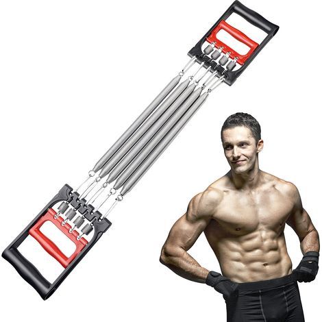 Extenseur de Poitrine, Poitrine Expander, Chest Expander Ajustable, Extenseur Force de Traction, Fitness Câble Exorciseur Multifonction, avec 5 Ressorts Amovibles, pour Muscles Training (1/5)
