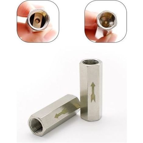 2 Pièces Clapet Anti-Retour 1/8" Clapet Anti-Retour Hexagonal Air, Clapet Anti Retour à Sens Unique,Pour Réservoir Sous Pression de Chaudière (1/5)