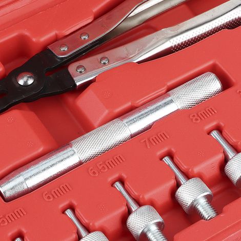 Kit de 11 outils pour le démontage et le montage des joints de soupape : pince à joint de soupape, pince pour le démontage et le montage des ressorts de soupape, pince d'extraction de soupape (1/5)
