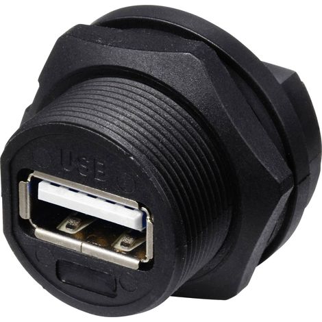 Prise USB 2.0 pour montage arrière (filetage) TC-E13T-FU2-PPF TC-13543552 TRU COMPONENTS Contenu: 1 (1/3)