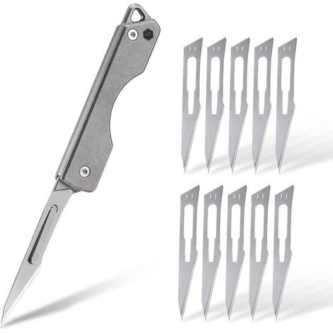 Titan-Klappmesser mit 11 Klinge, leicht & rostfrei, für Outdoor