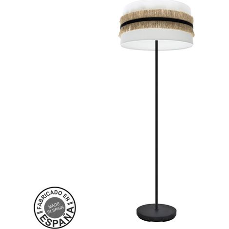 FABRILAMP Lámpara de pie salon Angola 1xe27 Negr/blanc-yute 40d