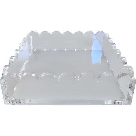 Plateau Acrylique Dentelé - Avec Tapis Magnétique - Pour Cadre Photo ou Rangement - 20 x 20 x 5 cm - 1 Pièce (1/5)