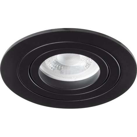 Spot encastrable plafond – Aluminium noir mat – Réglable 30° – Ø92mm (1/5)