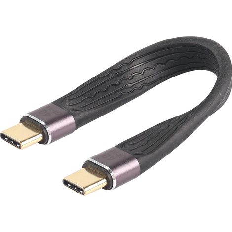 USB-C-auf-USB-C-Kabel (40 Gbit/s), kurzes Typ-C-auf-Typ-C-Kabel, USB-C-Stecker auf Stecker, 100-W-Schnellladekabel, FPC-Design für Mobiltelefone und Powerbanks – 13,8 cm