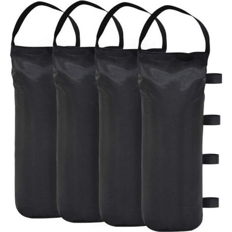 Lot de 4 sacs de sable pour tonnelle Qualité industrielle Poids pour tonnelle et tentes de jardin —le noir (1/4)