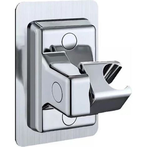 (argenté)Lot de 2 supports de pommeau de douche réglables à fixation murale autocollante pour pommeau de douche Accessoires de salle de bain
