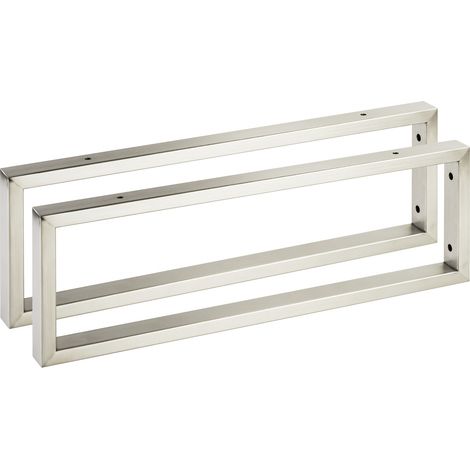 2 Stück Waschtischkonsole WK450 rechteckig 450 x 150 mm Edelstahl gebürstet (1/4)