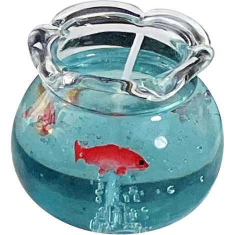 Bougie parfumée aquarium à bulles - Bougie décorative en résine en forme de poisson rouge pour l'aromathérapie, idéale pour la décoration intérieure et comme cadeau pour hommes et femmes (1 pièce) (1/5)