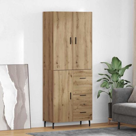 Highboard mit Schubladen 2 pcs Artisan-Eiche Holzwerkstoff