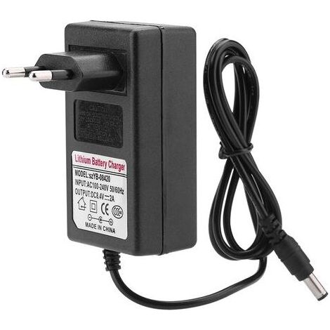 Chargeur Lithium-ION 8.4V 2A, adaptateur secteur noir compatible 110V à 240V-Karteo (1/5)