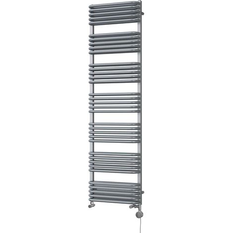 Crossmoor - Silver Dual Fuel Towel Rail H1800mm x W500mm Thermostatic (1/3)