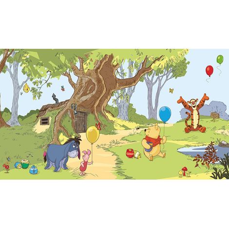Papier peint Panoramique encollé Winnie l'Ourson et ses amis de Disney 320X182 CM (1/5)