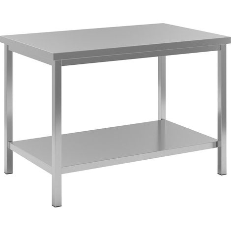 eurokraft basic, Poste de travail en inox, 1 tablette pleine,