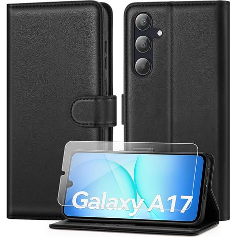 Coque pour Samsung Galaxy A17 avec Verre Trempé, Noir (1/5)