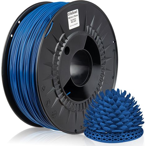 MIDORI® 3D Drucker 1,75mm PETG Filament 1kg Spule Rolle Premium Signalblau RAL5005 (1/5)