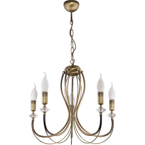 Lampadario a catena MELODY oro antico 5xE14 Jupiter