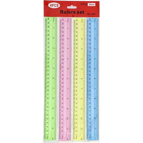 Règle transparente de 30 cm, droite et à double échelle en (1/5)