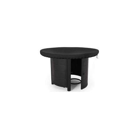 BRAVIX Housse de protection ronde pour plaque de feu, étanche, anti-UV 420D, pour plaque de cuisson et plaque de cuisson, noir (diamètre 80 cm) (1/5)
