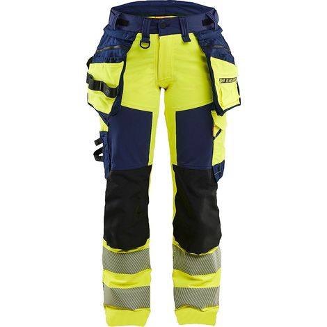 Pantalon de travail stretch 4D haute visibilité femme 7022 - Jaune/Marine L - FR(44) - SE(C42) - Courtes